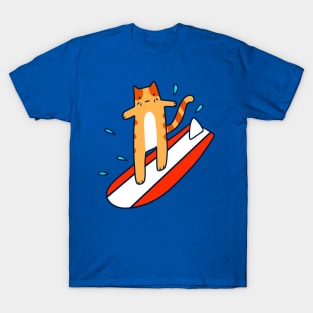 Surfing Tabby Cat T-Shirt